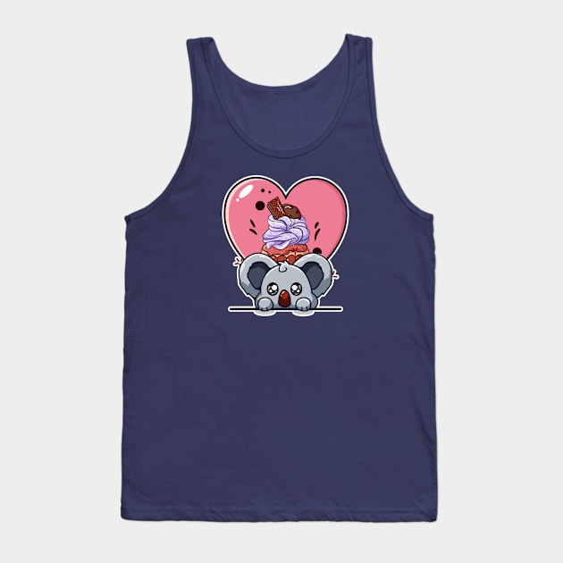 Koala bear and cupcake Tank Top by Crazy Collective